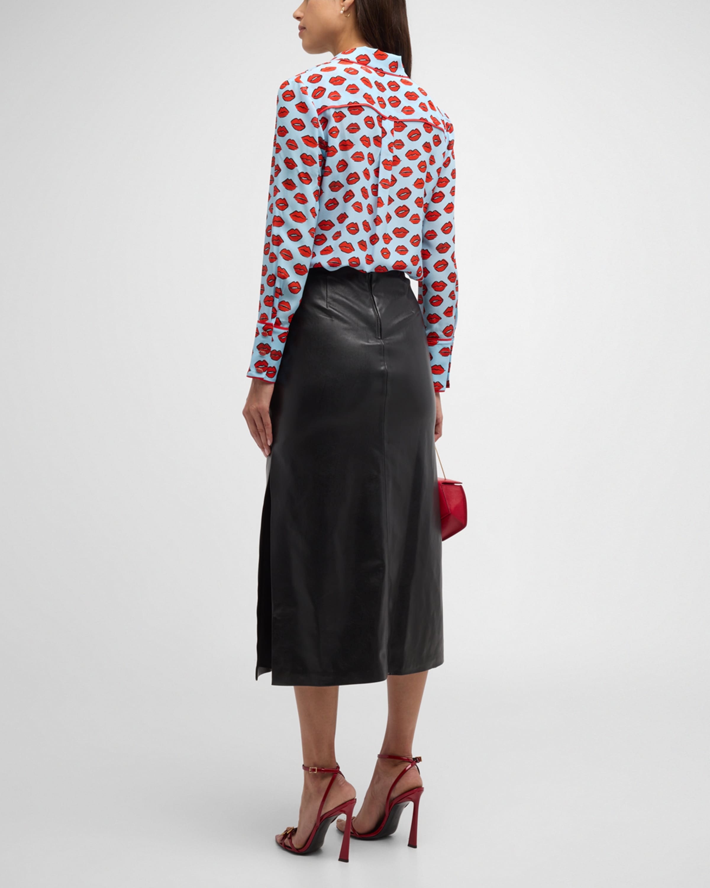 Maeve Vegan Leather Slip Skirt - 3