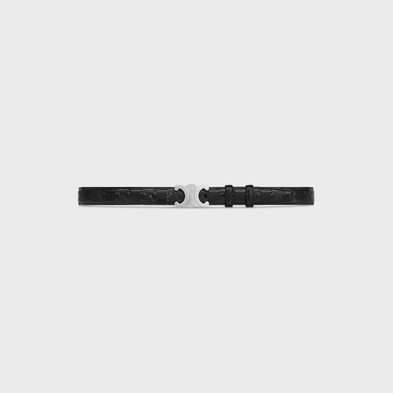 CELINE Medium Triomphe Belt in Taurillon with Triomphe embossed outlook
