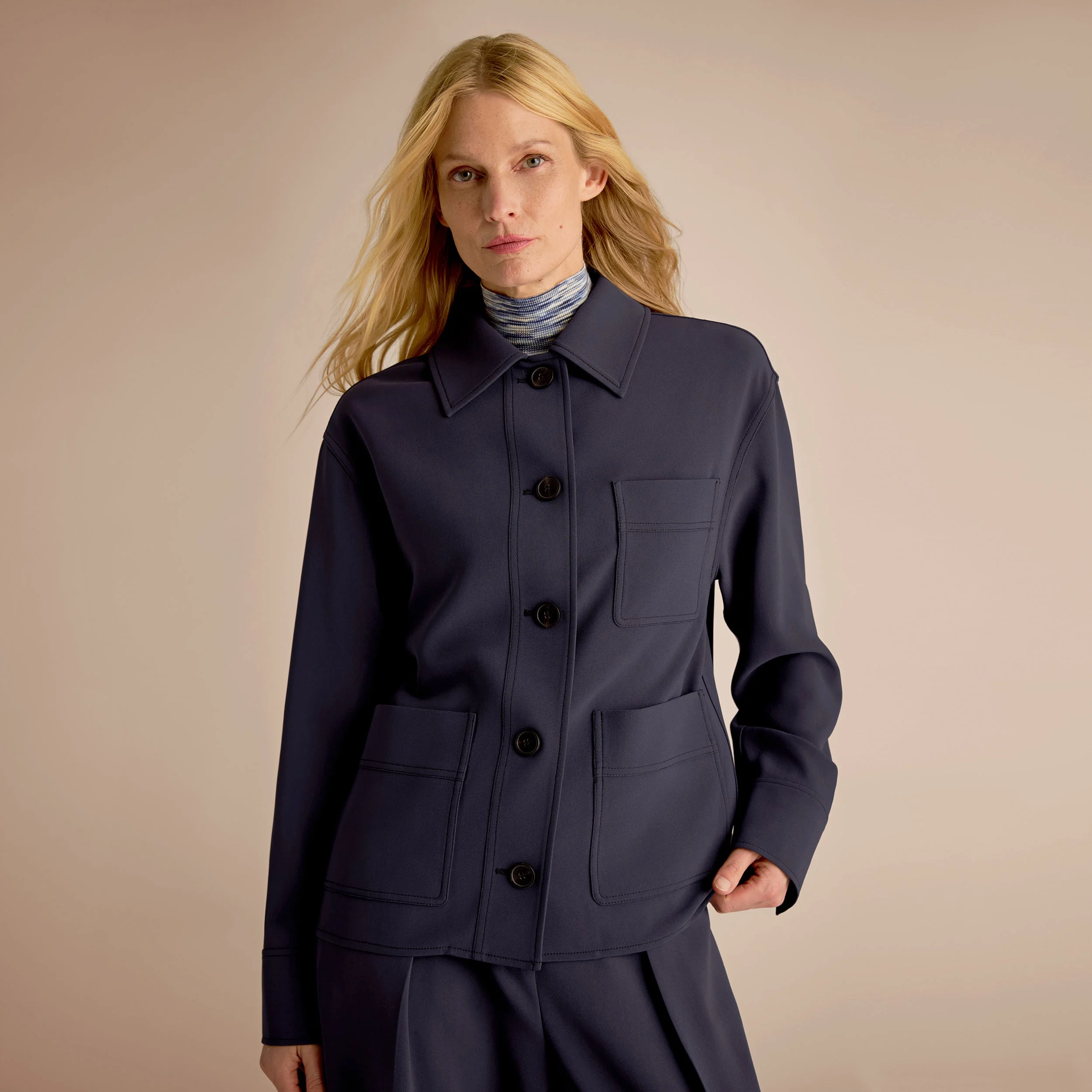 Steffi Shacket - Everyday Crepe with Topstitch - 1