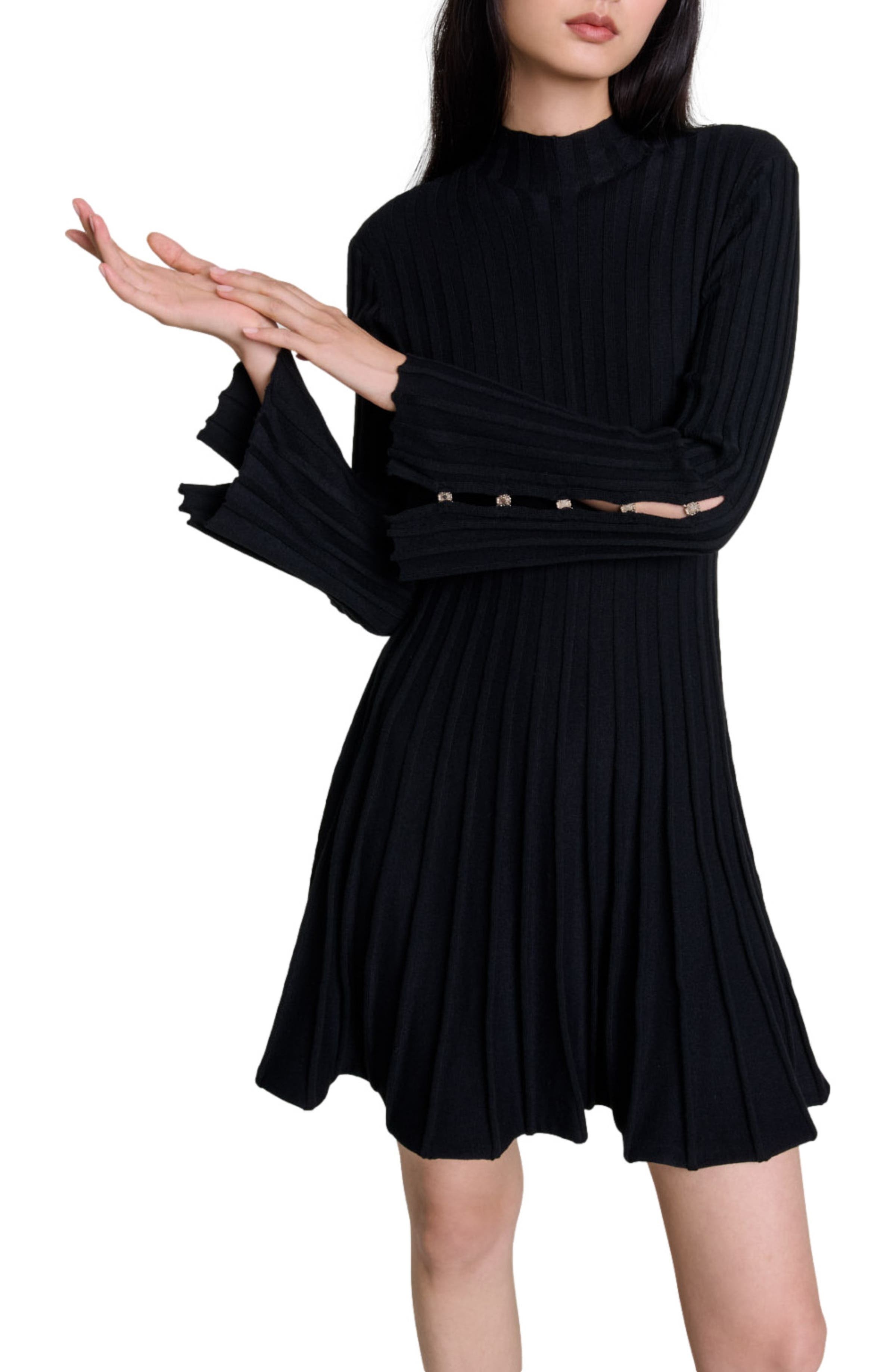 maje Short knit dress in Black at Nordstrom - 9