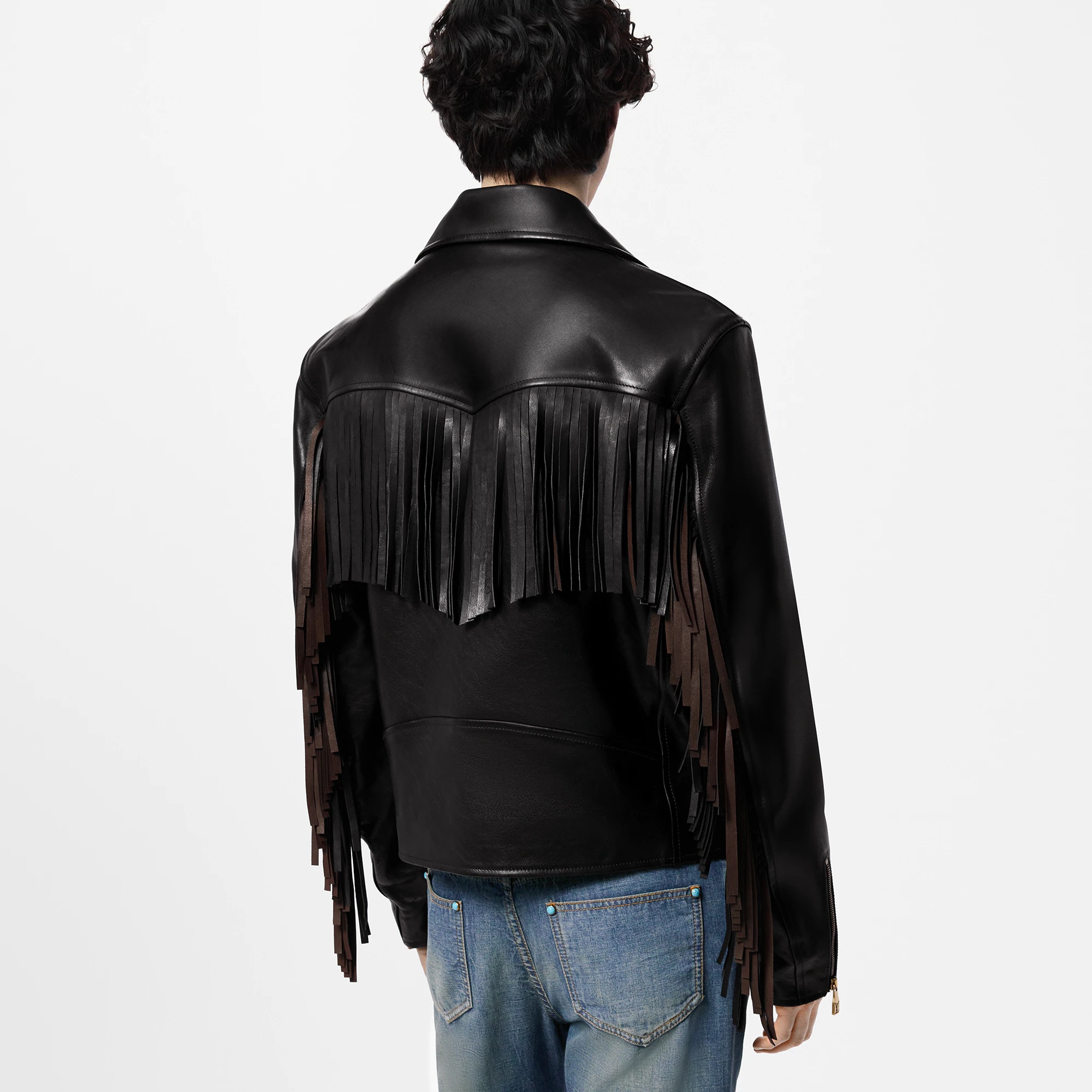 Fringed Leather Perfecto Jacket - 5
