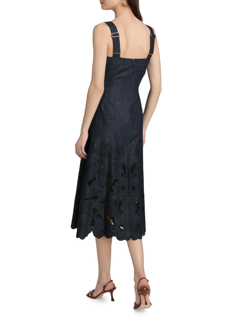 Women's Rosaura Floral Laser-Cut Midi-Dress - Indigo Rinse 5
