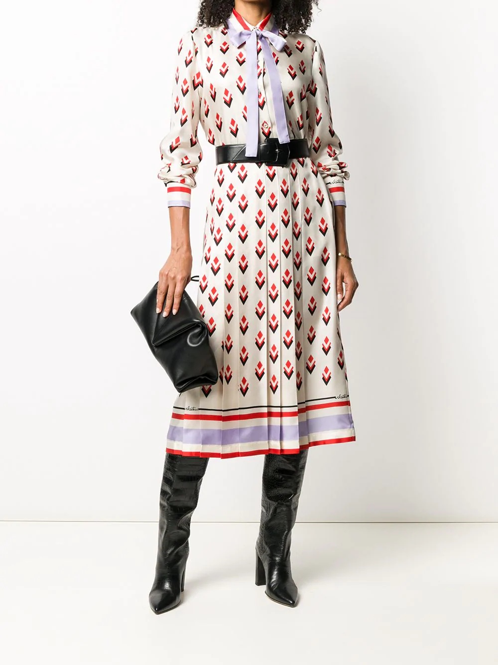 pleated graphic-print skirt - 2