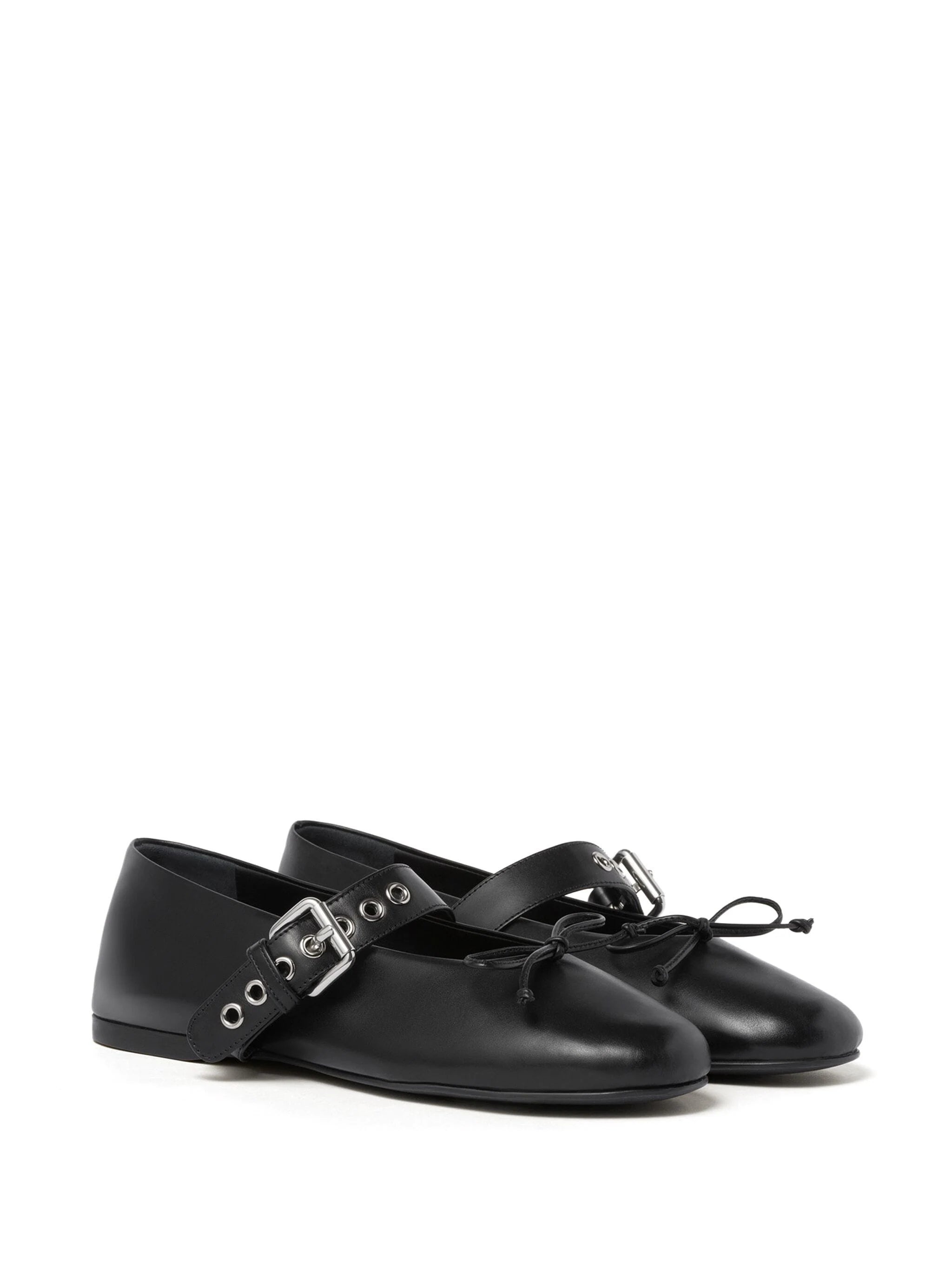 MIU MIU Women Leather Ballerina Flats - 2