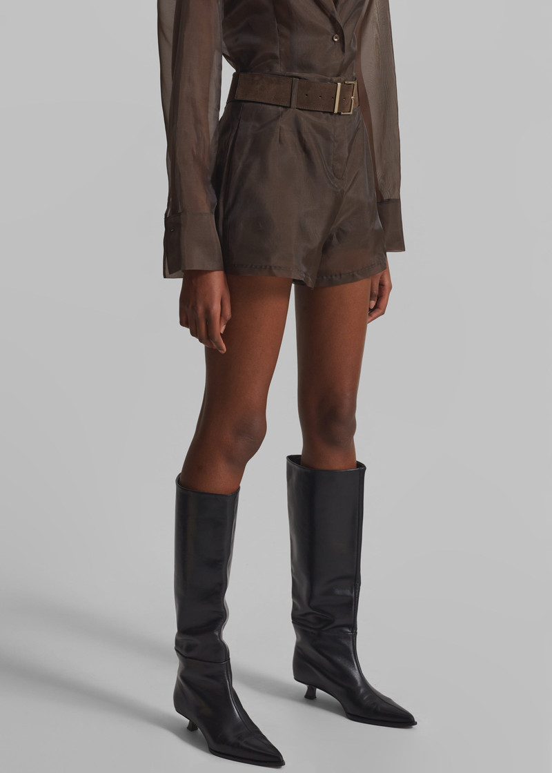 Lise Sheer Shorts - Brown 6