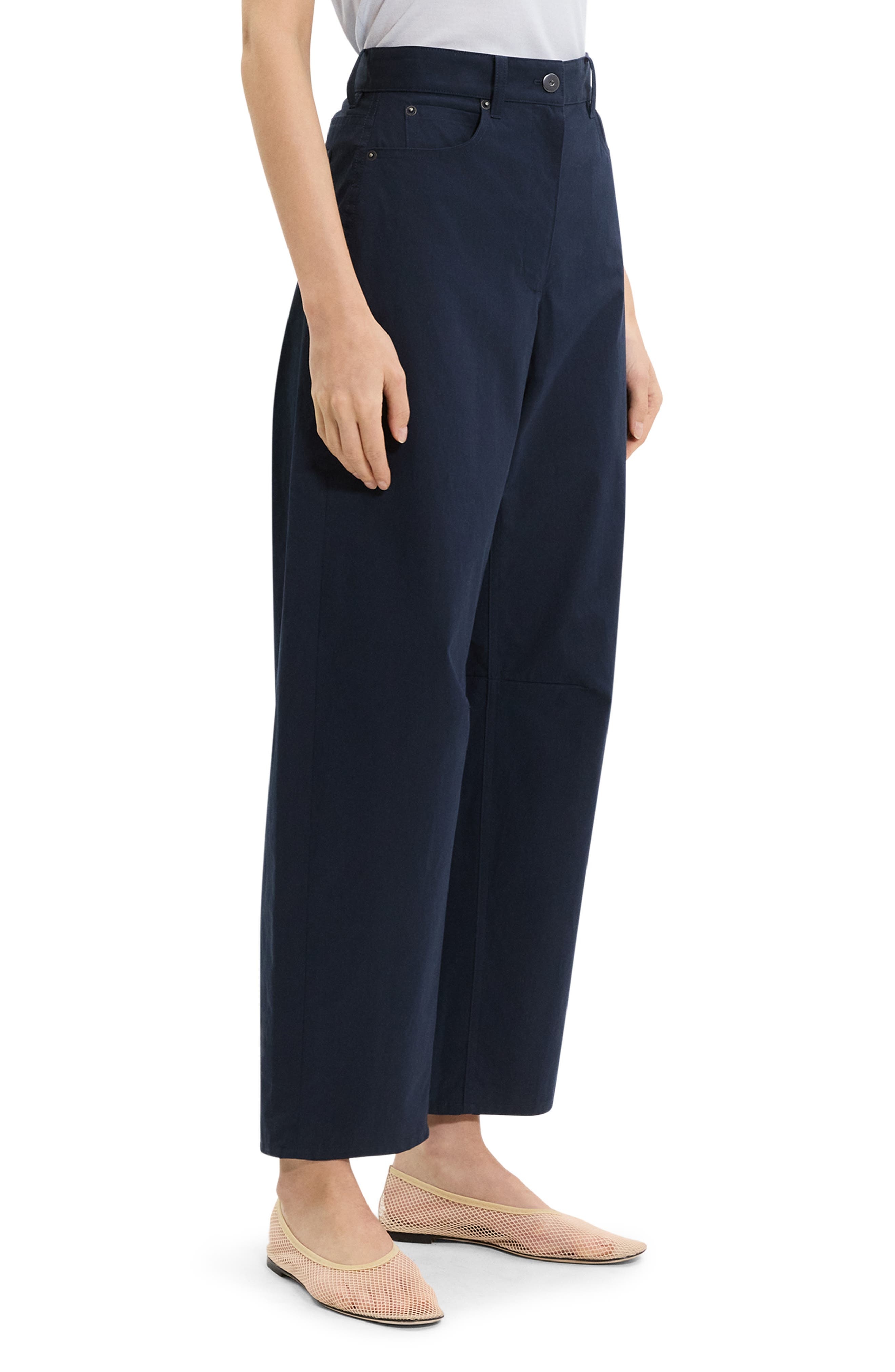 Theory Curve Leg Cotton Chino Pants in Nocturne Navy at Nordstrom - 3