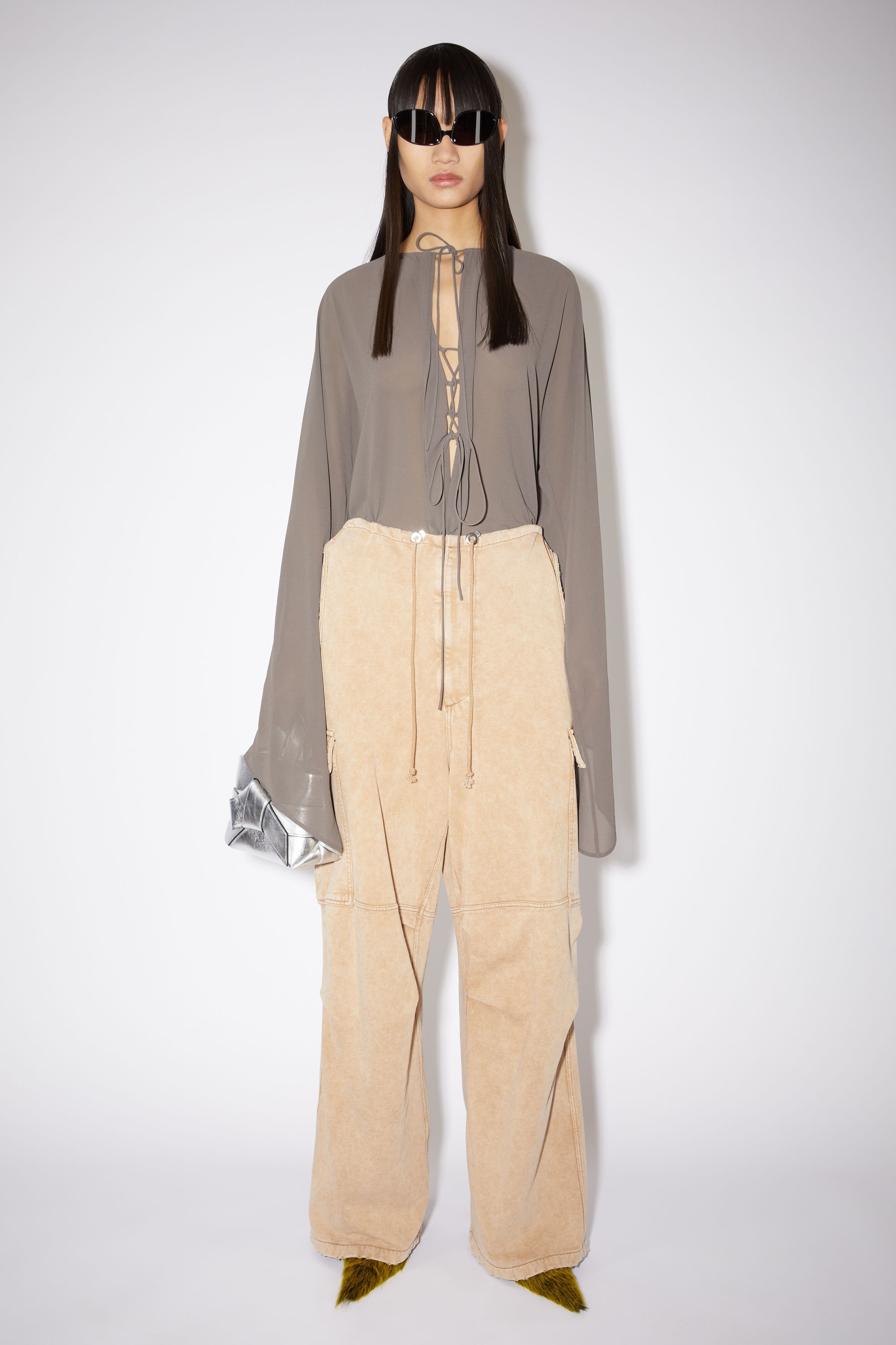 Cargo fleece trousers - Warm beige - 2