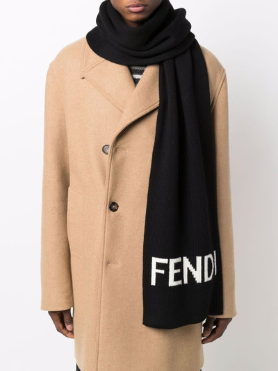 FENDI intarsia-knit logo scarf outlook