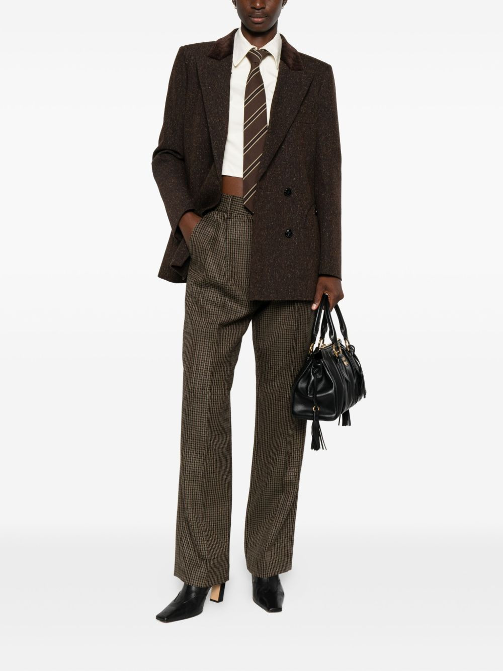 Houndstooth pleated trousers - 2