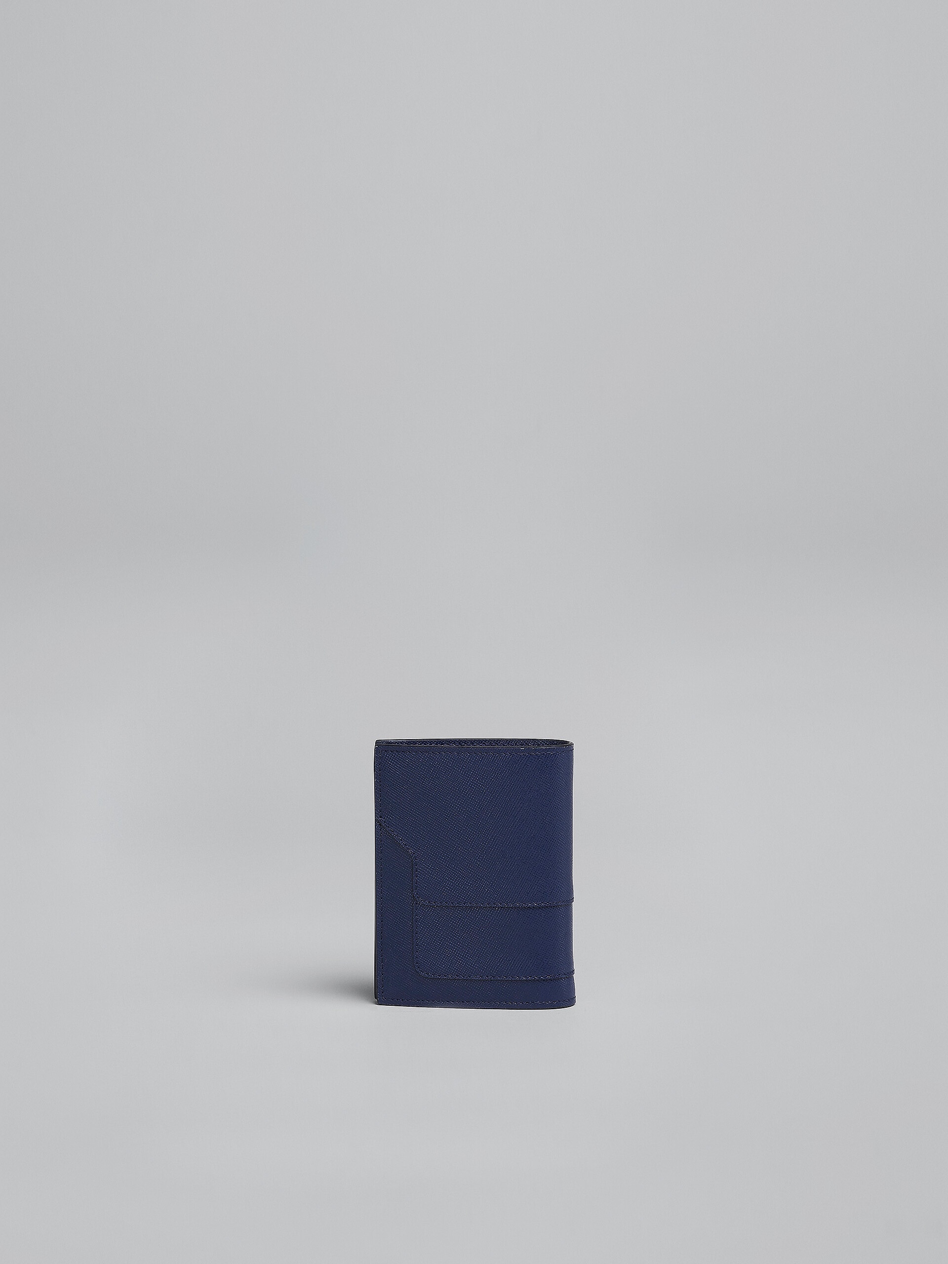 BLUE SAFFIANO LEATHER BI-FOLD WALLET - 3