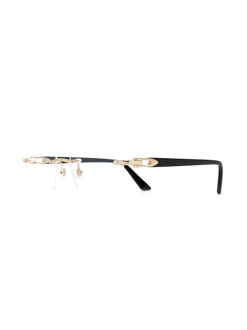 Cartier rimless rectangle-frame glasses outlook