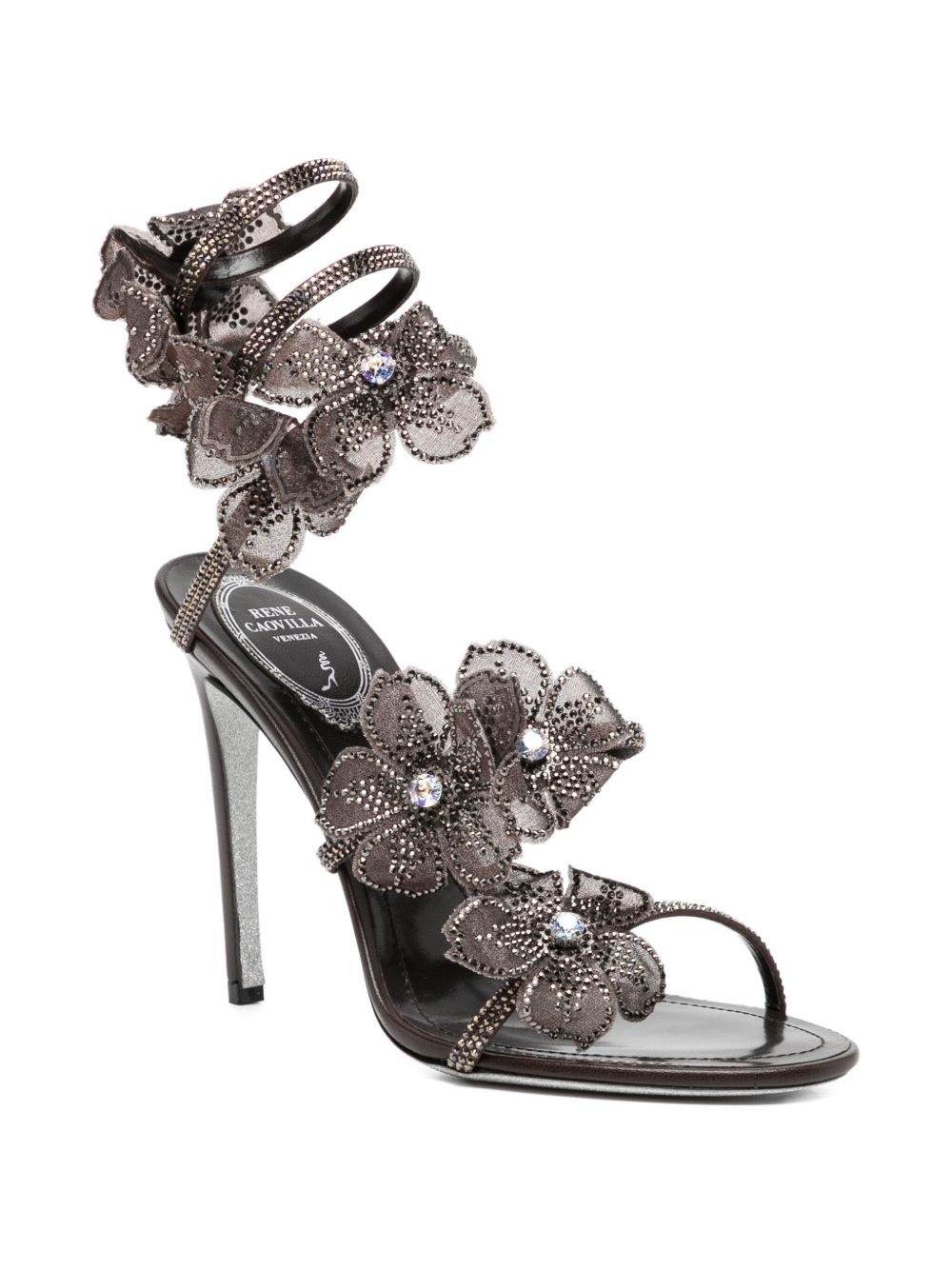 110mm crystal-flower sandals - 2