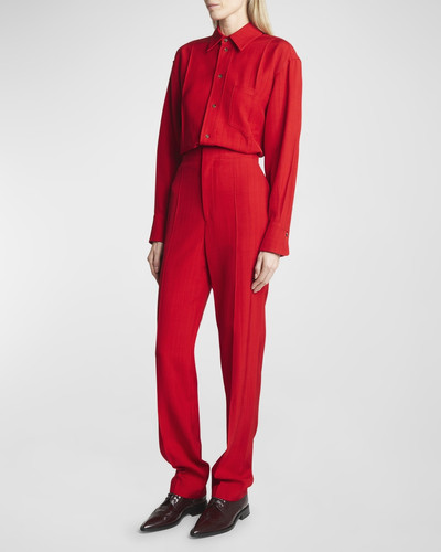 Victoria Beckham Mid-Rise Tapered-Leg Trousers outlook