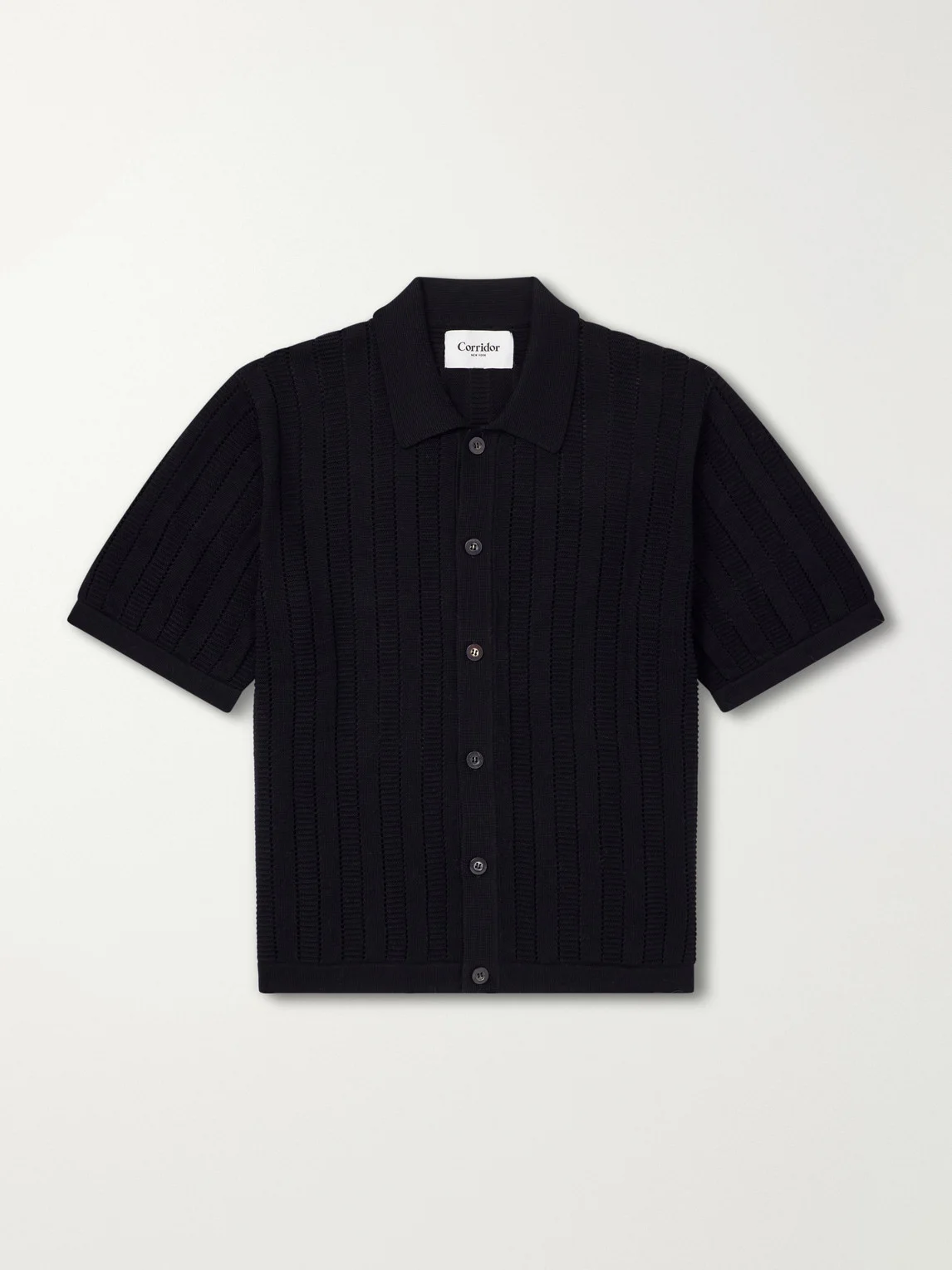 Pointelle-Knit Cotton Shirt - 1