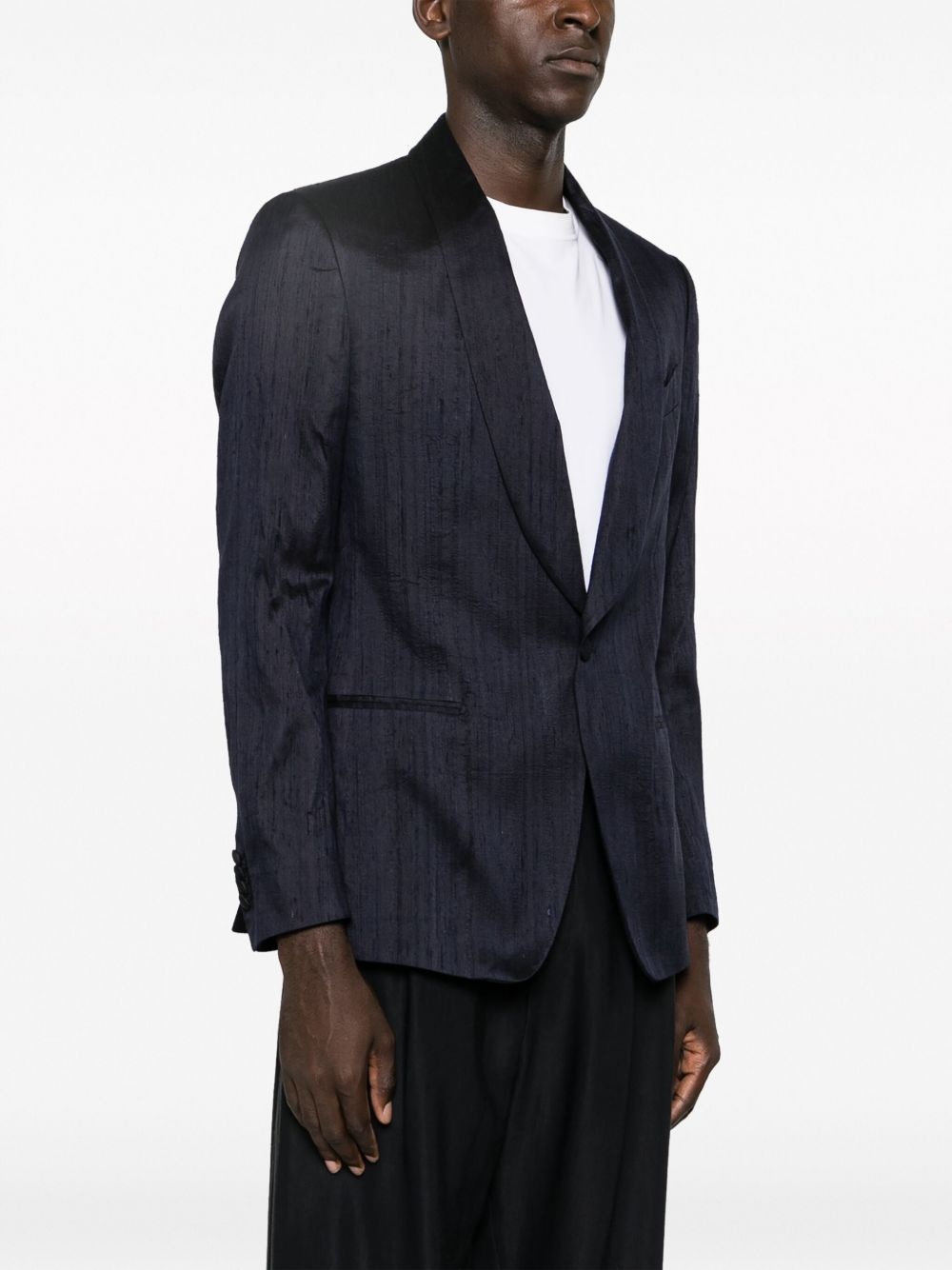 single-breasted silk blazer - 3