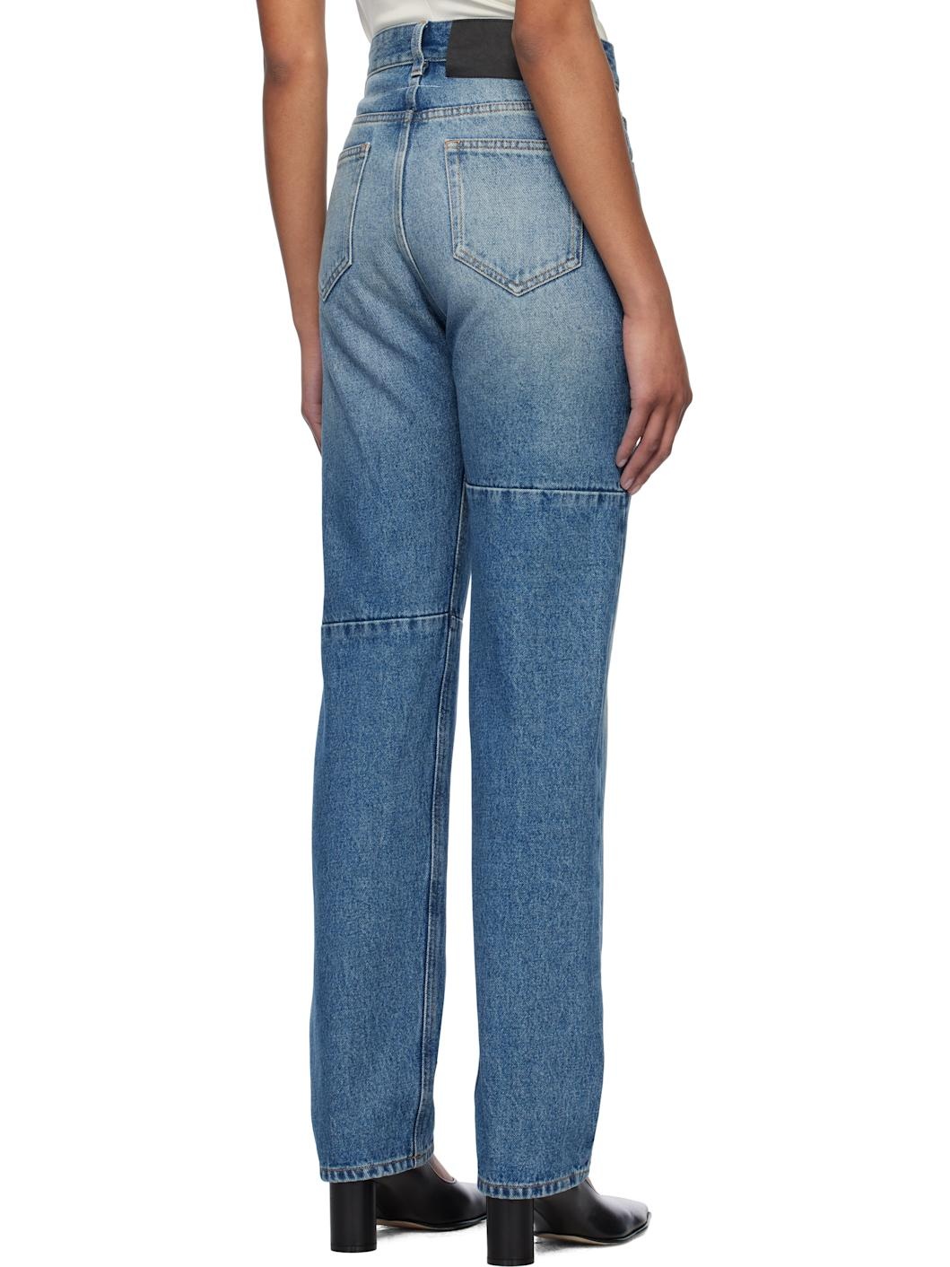 Blue Paneled Jeans - 3