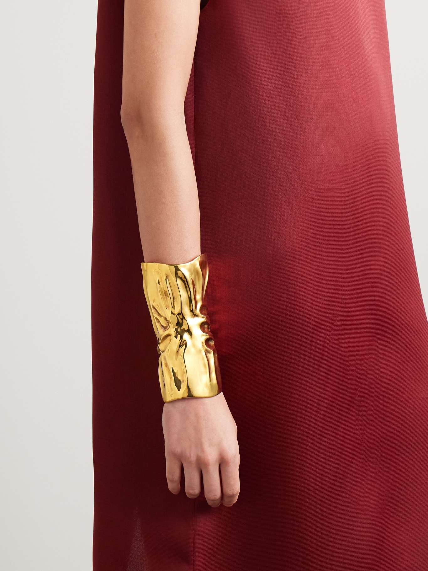 Textured gold-plated cuff Gold - 2