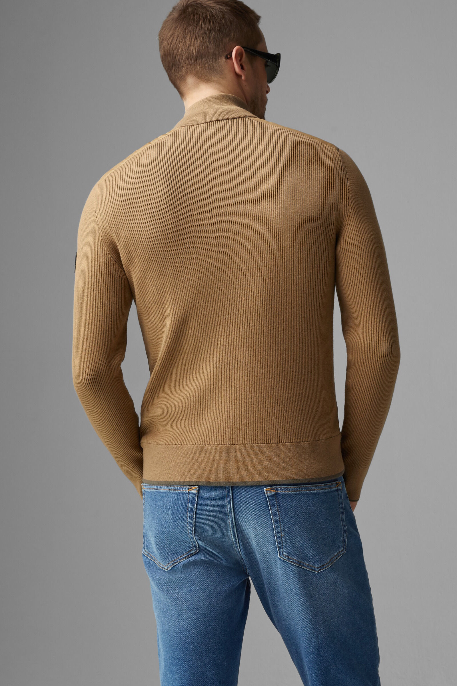 Renee Hybrid knit jacket in Beige - 3