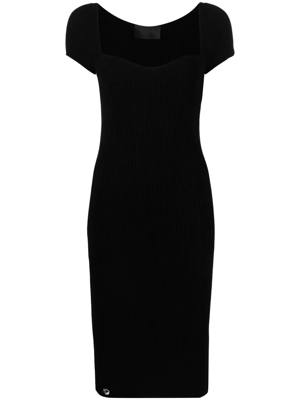 rib-knit midi dress - 1