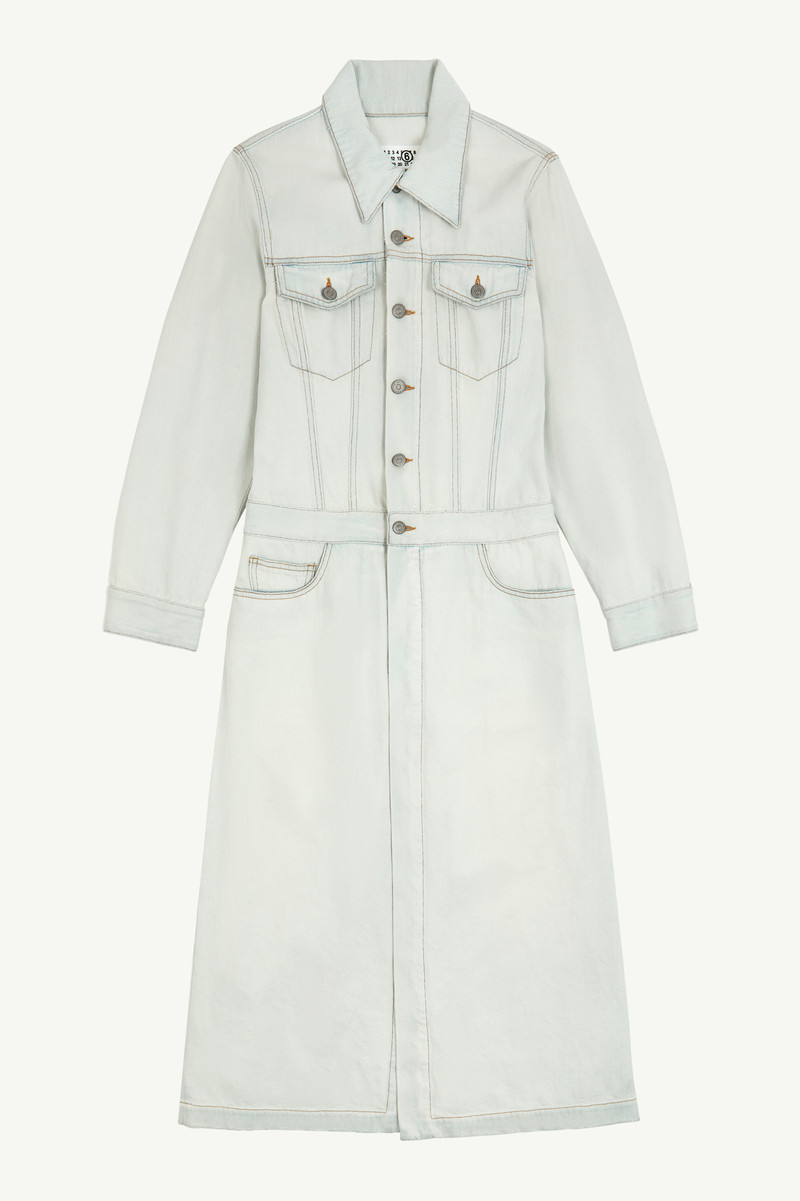 Lightweight Long Denim Coat - 1