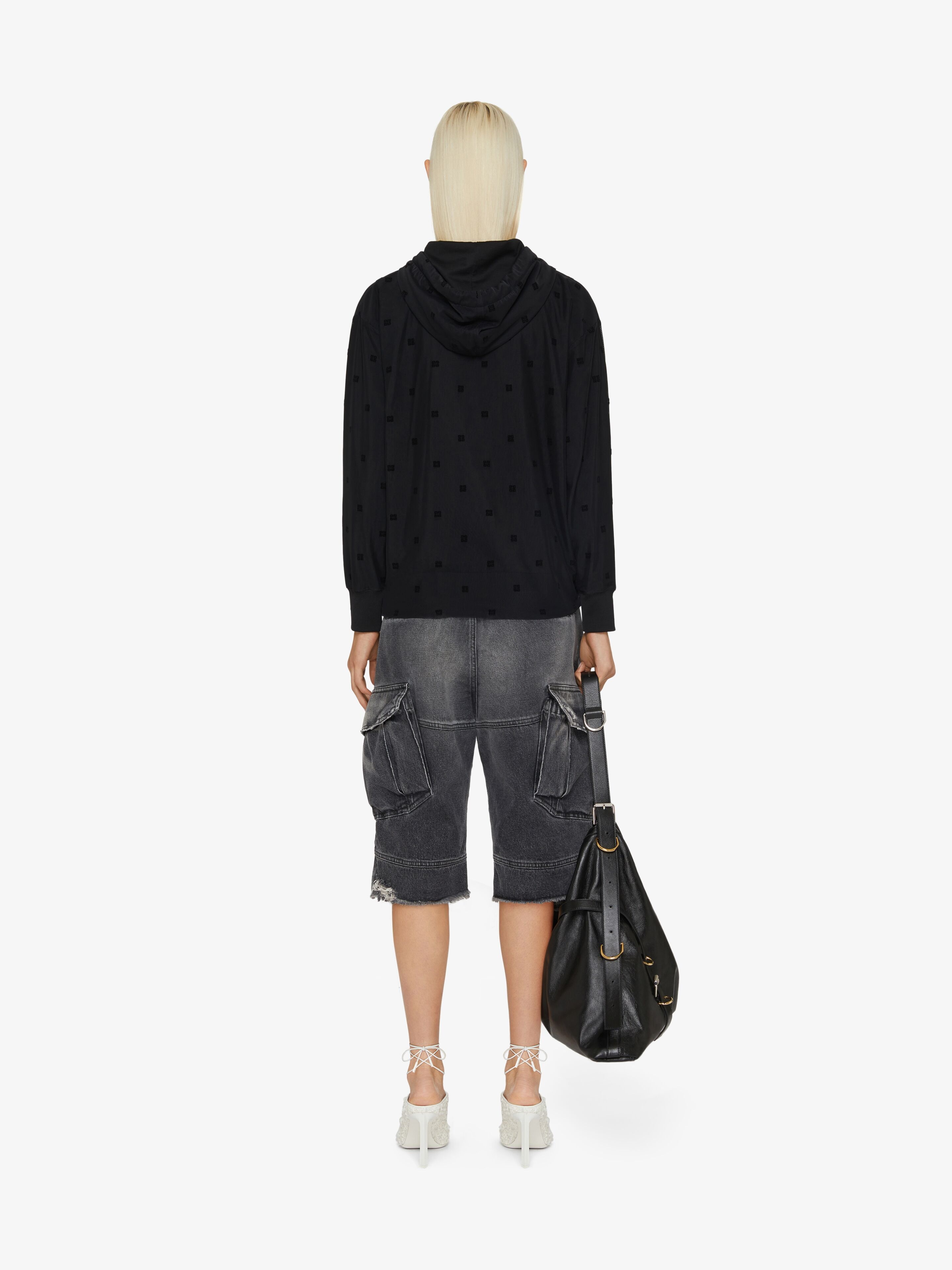 GIVENCHY DOUBLE LAYERED HOODIE IN 4G TULLE - 4