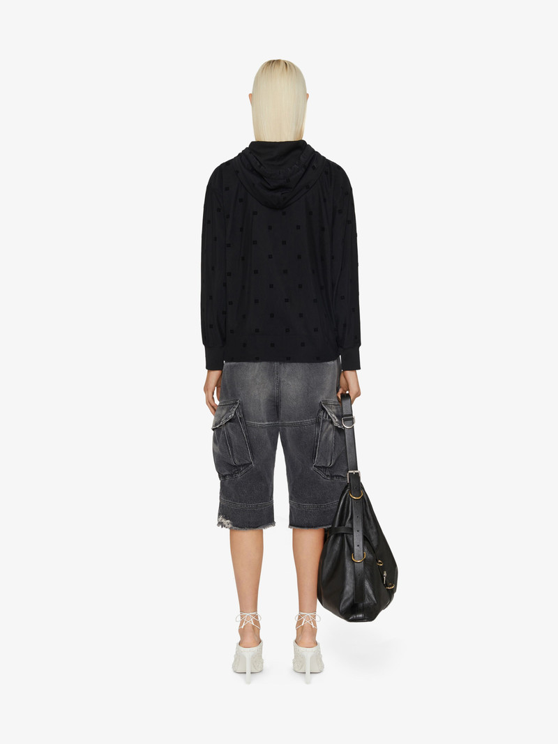 GIVENCHY DOUBLE LAYERED HOODIE IN 4G TULLE 4