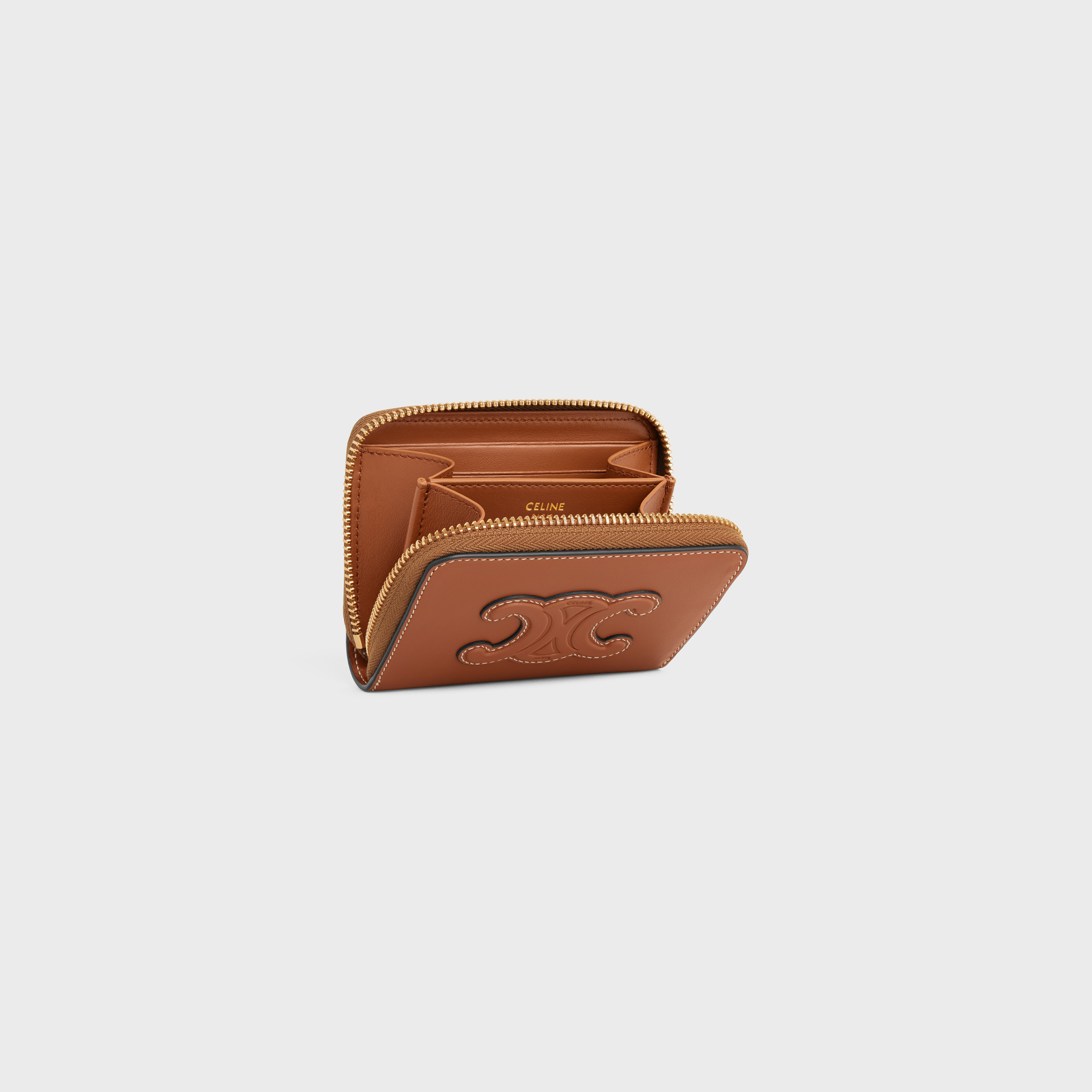 COMPACT ZIPPED WALLET CUIR TRIOMPHE IN SMOOTH CALFSKIN - 4