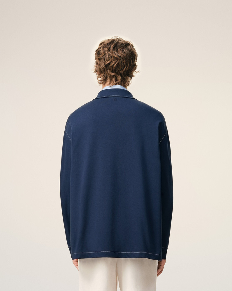 BLUE COTTON LONG SLEEVES AMI DE COEUR POLO 5