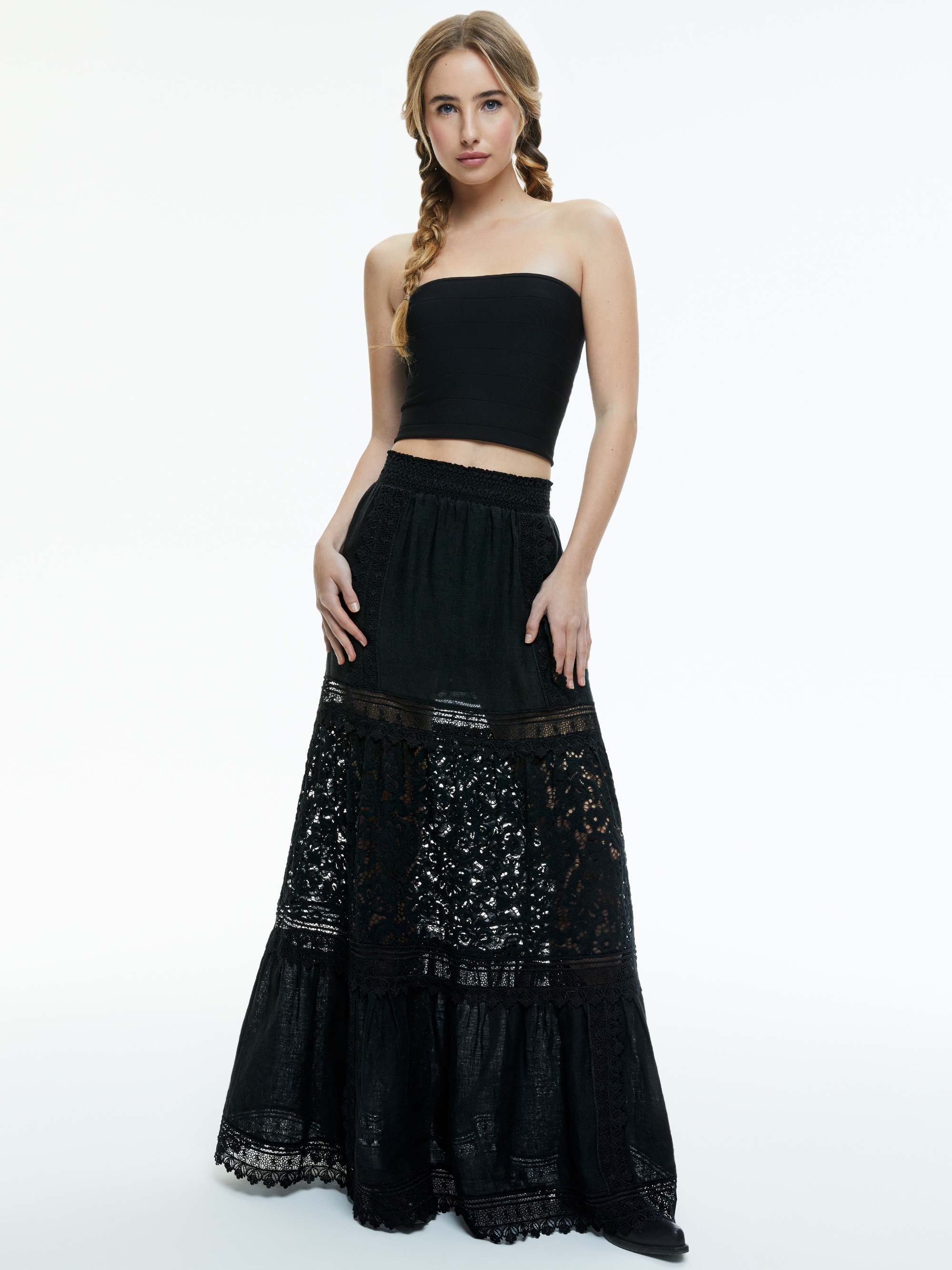 REISE EMBROIDERED TIERED MAXI SKIRT - 6