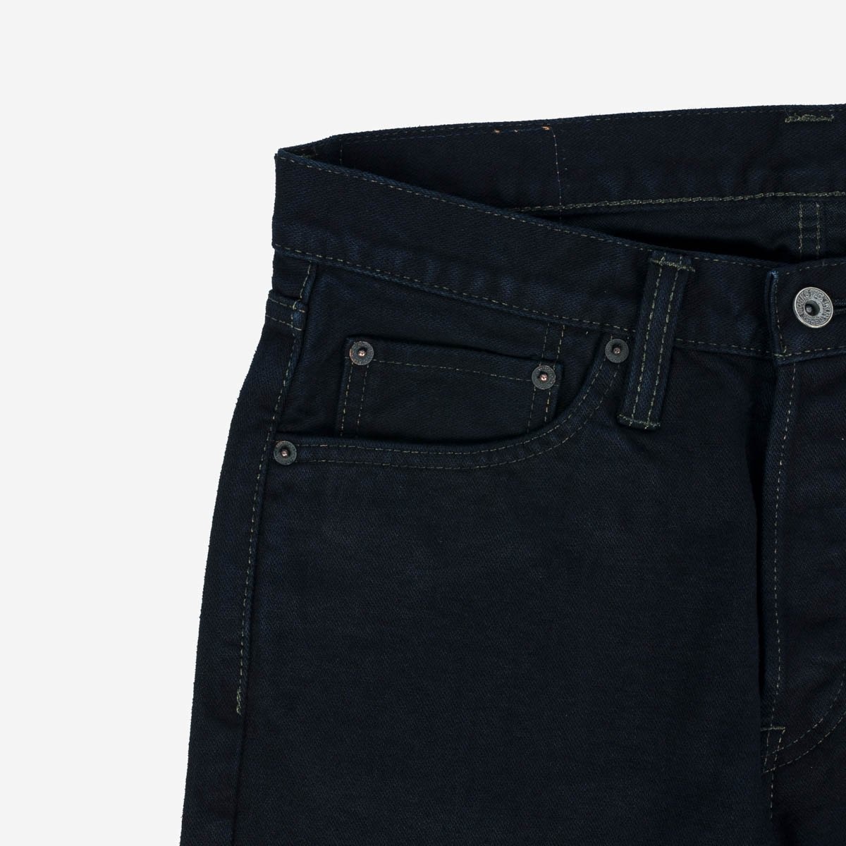 IH-555SBR-14od 14oz Broken Twill Selvedge Denim Super Slim Cut Jeans - Indigo Overdyed Black - 9