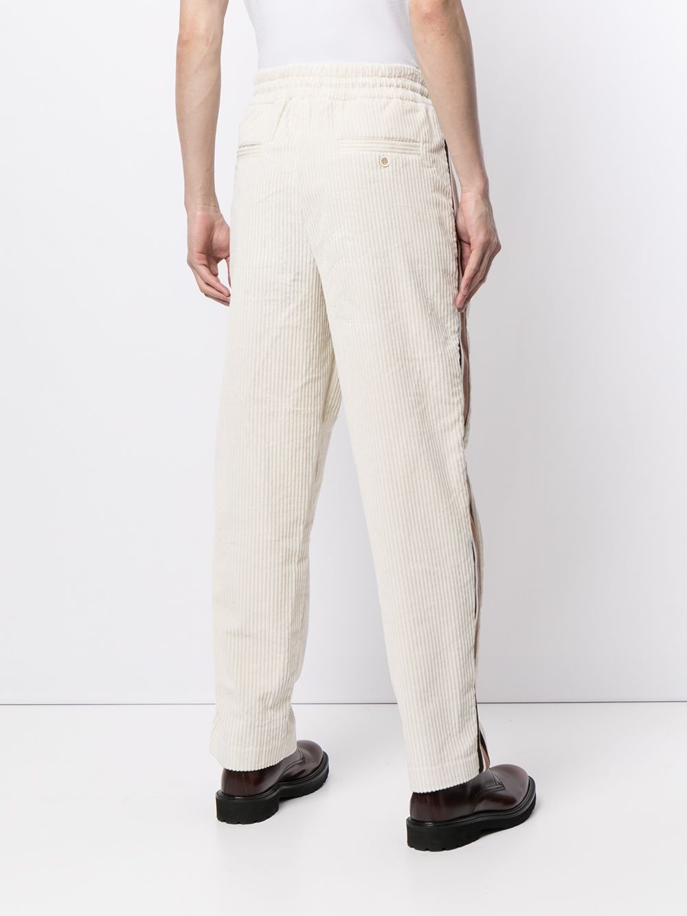 side-stripe corduroy trousers - 4