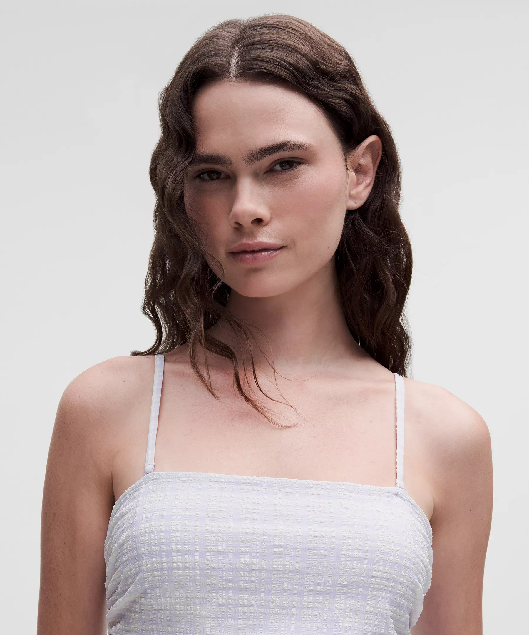 Seersucker Check Ruched Midi Dress - 3
