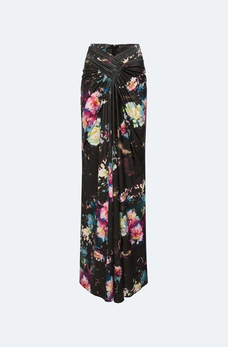 Floral Jersey  Wrap Maxi Skirt 1