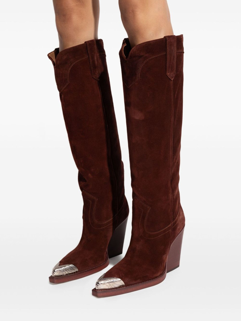 10mm El Dorado metallic-toe suede boots 4