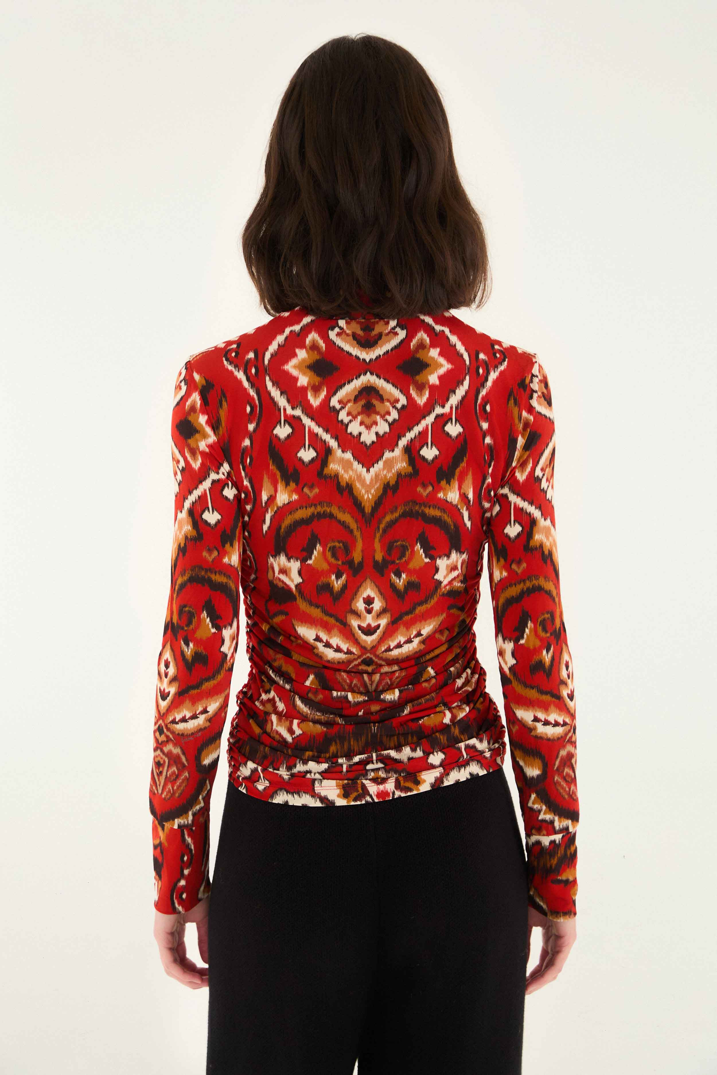 Cream Ainika Pineapple Ikat Blouse - 4