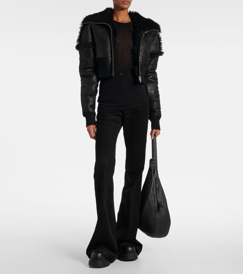 Rick Owens Bolan cotton and linen corduroy flared pants outlook