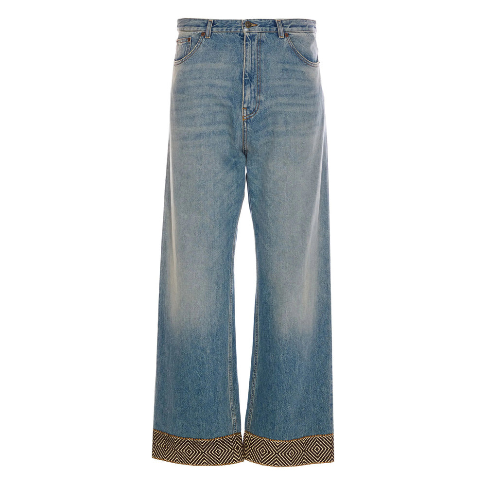 Valentino Blue Denim - Wide-Leg Jeans Men - 1