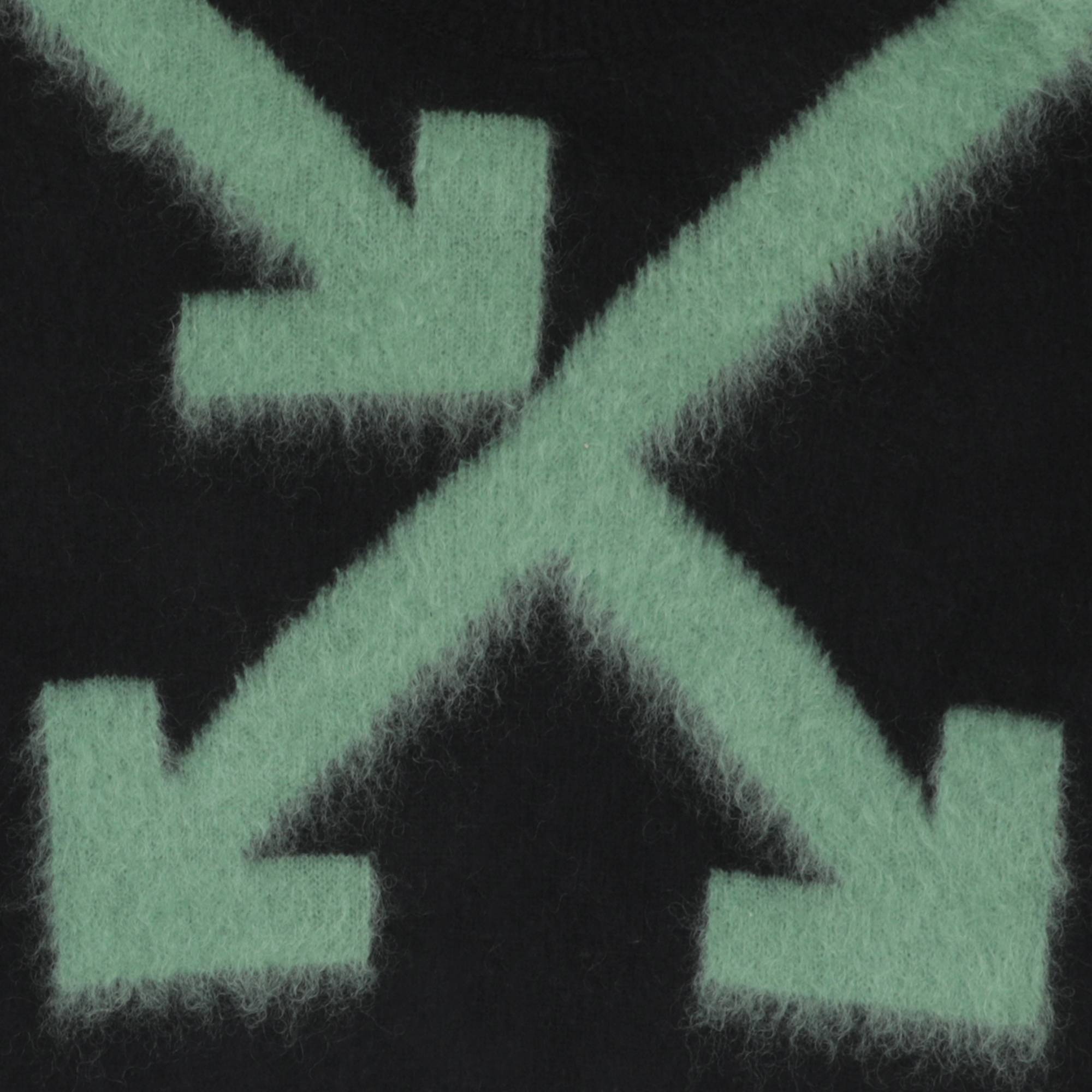 Off-White Fuzzy Arrows Crewneck 'Black/Hedge Green' - 3