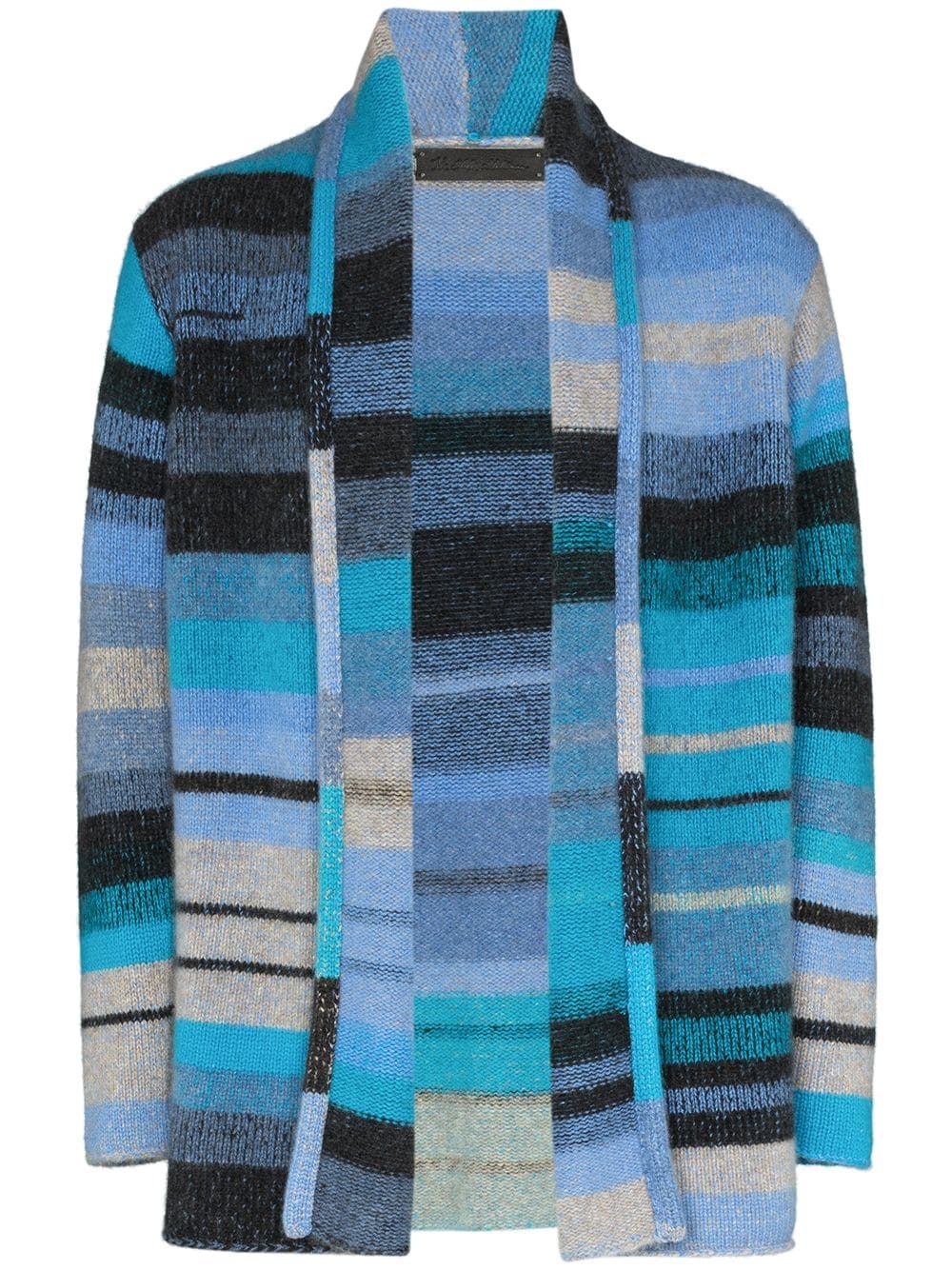 stripe-intarsia cashmere cardigan - 1