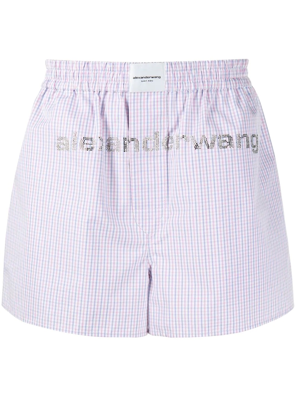 checked logo-print shorts - 1