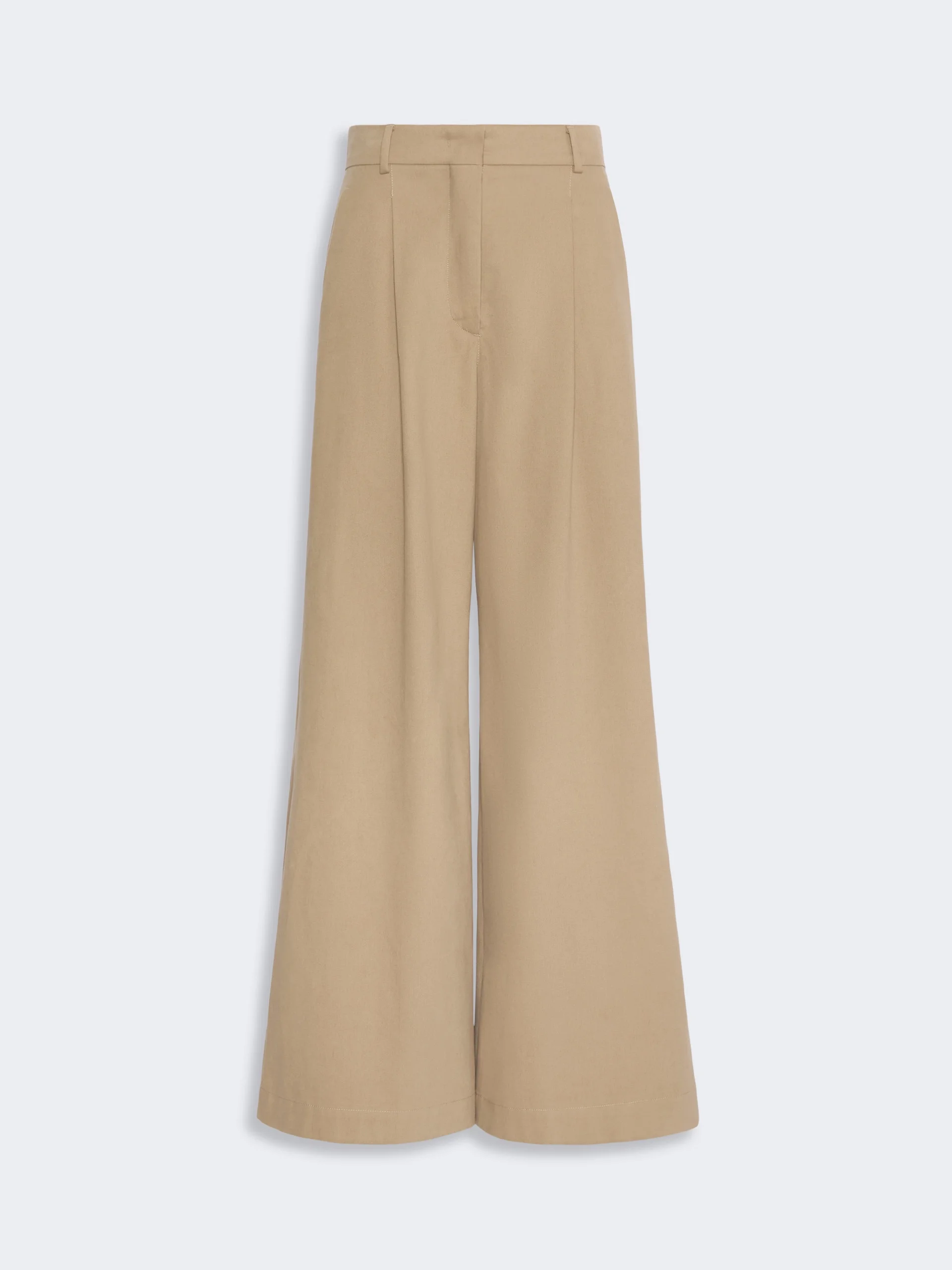 EDITTO Wide trousers in cotton drill - BEIGE - 1