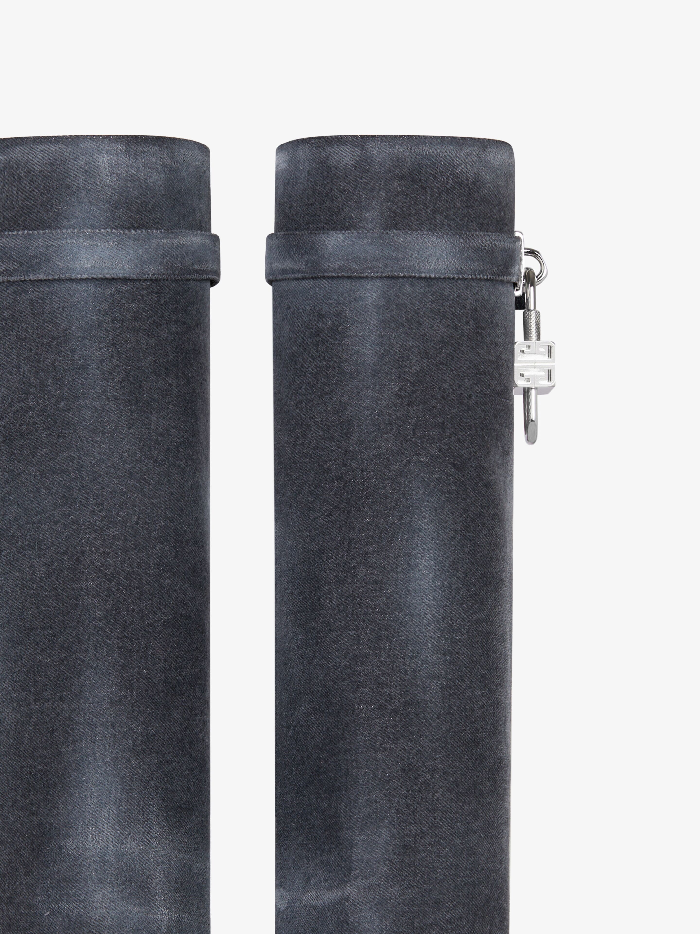 SHARK LOCK BOOTS IN WASHED DENIM - 6