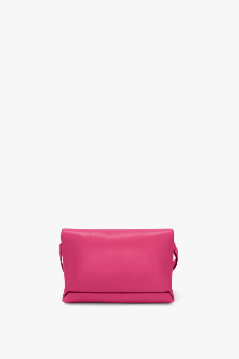 Mini Chain Pouch In Fuchsia Leather 4
