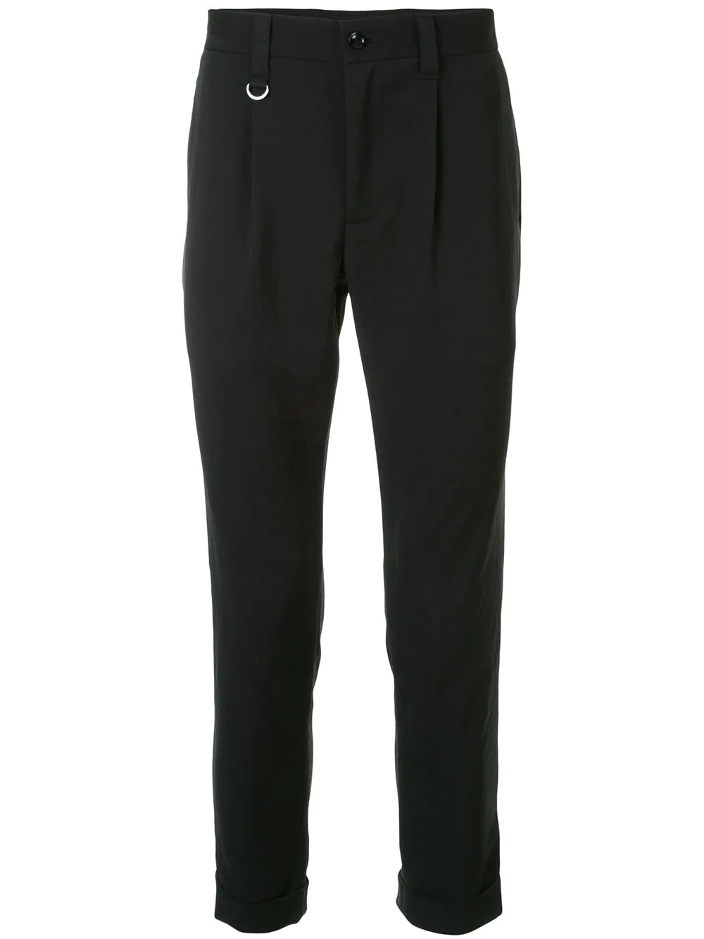 double cuff slim fit tuck pants - 1