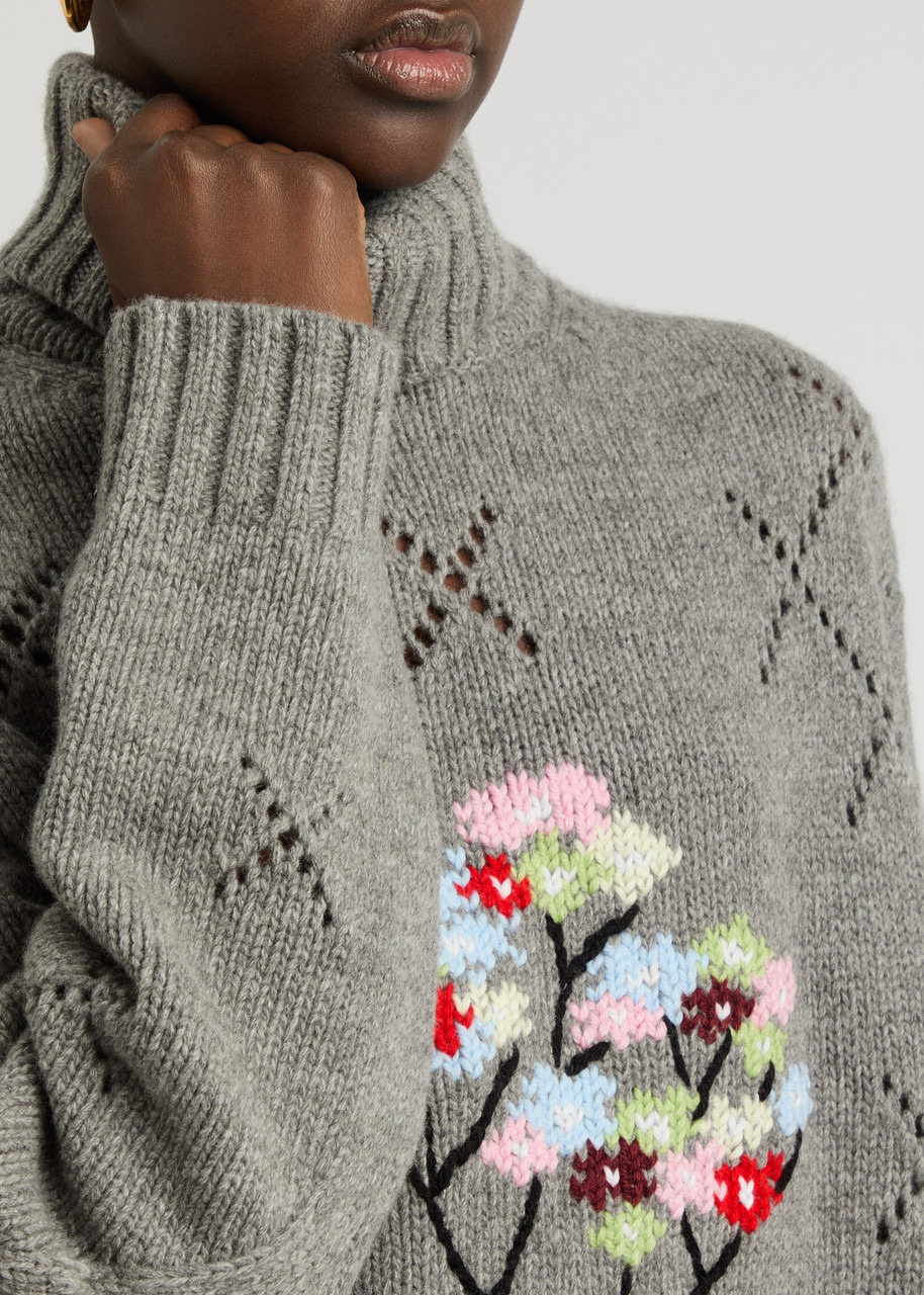 Bernadette Pull Sharon Floral-intarsia Wool-blend Jumper - 5