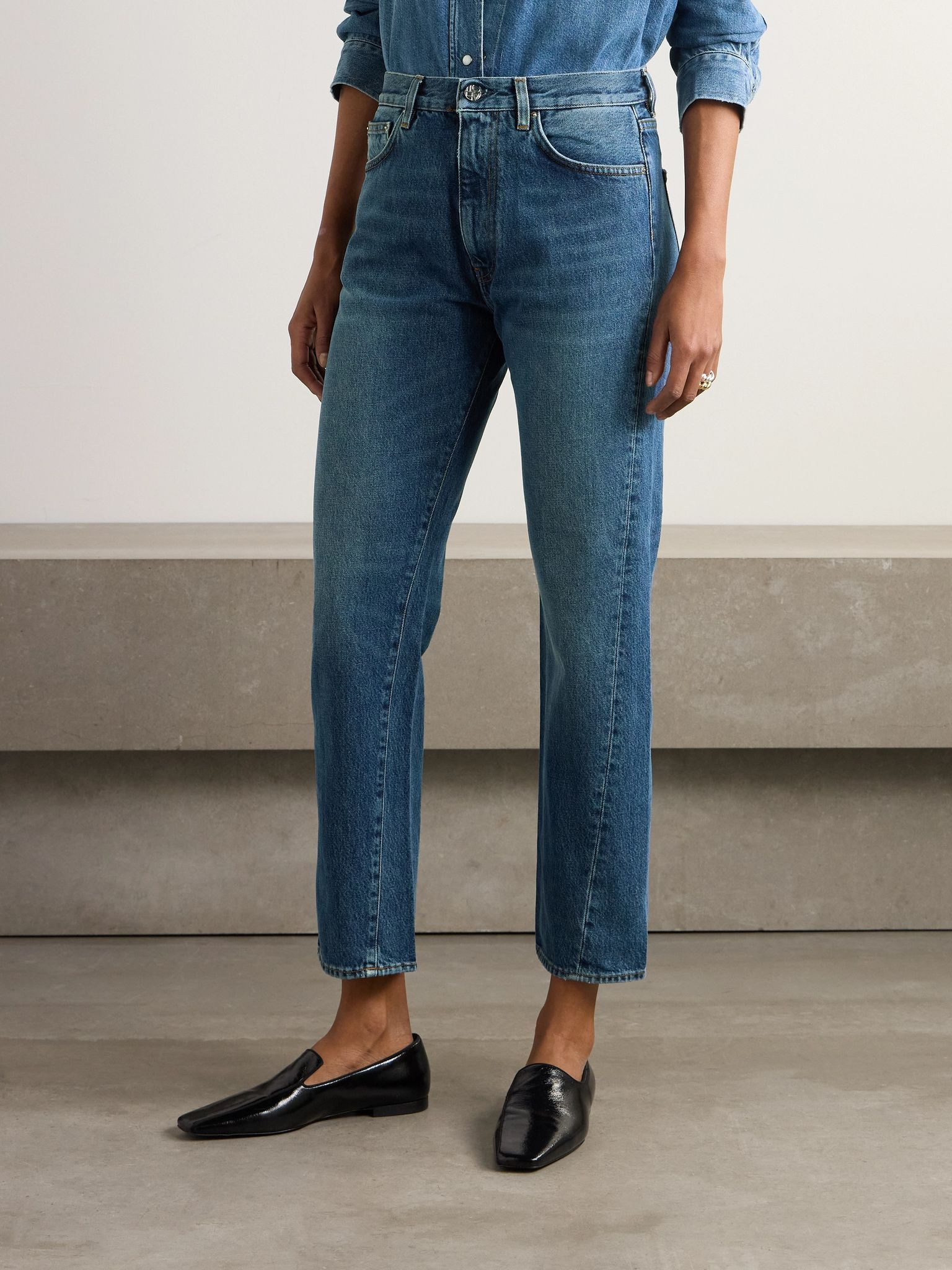 Twisted Seam high-rise straight-leg jeans Mid denim - 3
