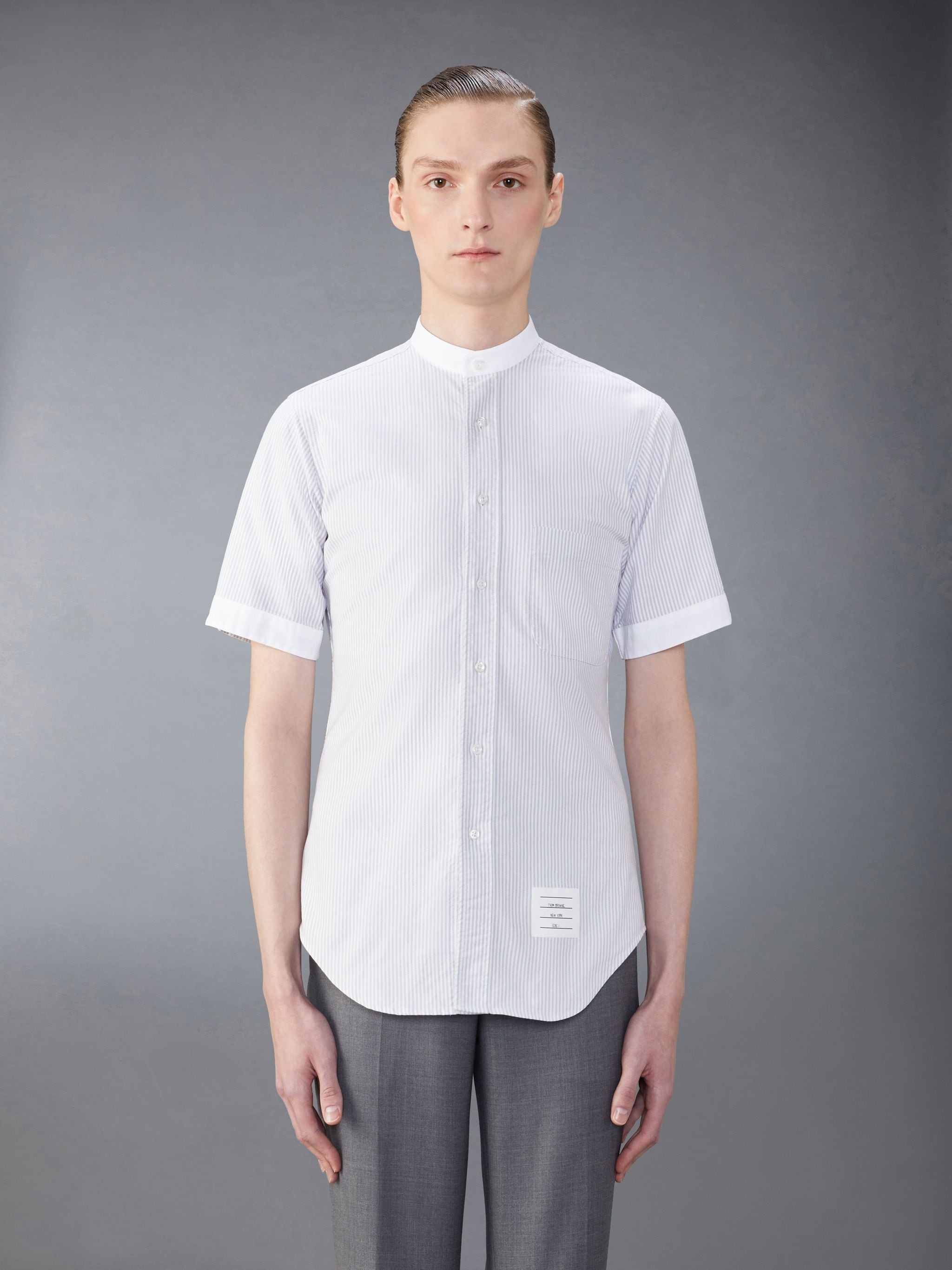 Classic Cotton Band Collar  Shirt - 2