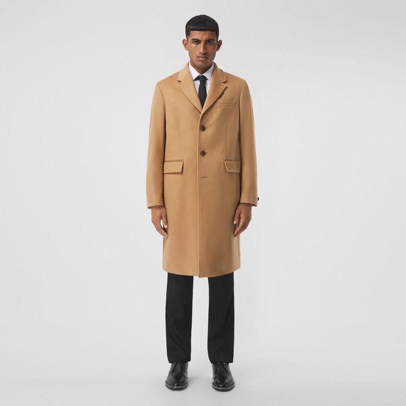 Burberry Button Detail Wool Cashmere Tailored Coat outlook