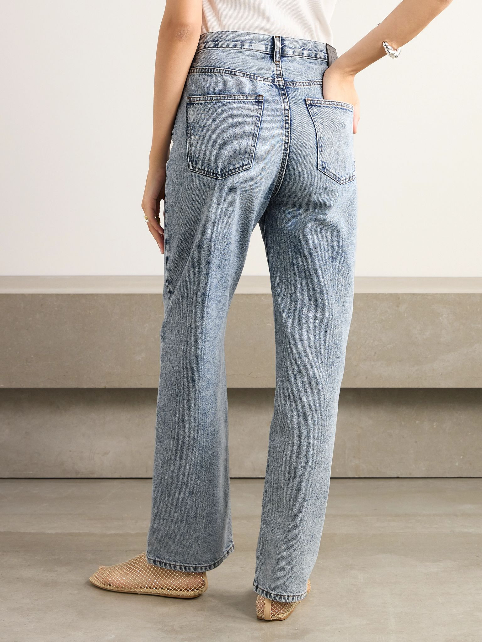 Sofie recycled mid-rise straight-leg jeans Light blue - 4