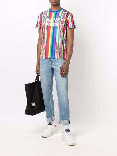 VERSACE JEANS COUTURE Pride striped logo-print T-shirt outlook